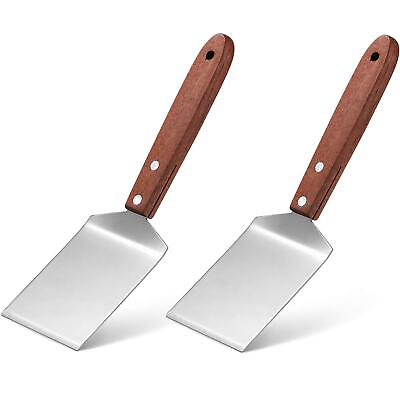 #ad 2 Pieces Small Brownie Cookie Spatula Metal Stainless Steel Spatula with Wooden $9.22
