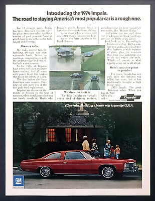 #ad 1974 Chevrolet Impala Custom Coupe photo quot;America#x27;s Most Popular Carquot; print ad $9.99