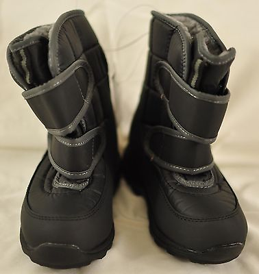 #ad girls dark gray insulated boots size 11 12 hook amp; loop closure above ankle high $12.72