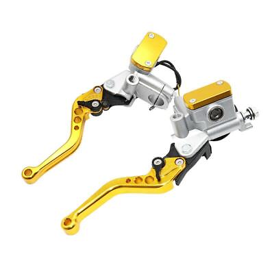 #ad 22mm Motorcycle Dual Hydraulic Brake Clutch Master Cylinder Reservoir 7 8quot; Lever $55.26