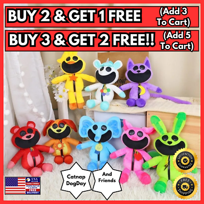 #ad Smiling Critters Plush Cartoon Stuffed Soft Animals Doll Toy Kids Gift CatNap US $12.95