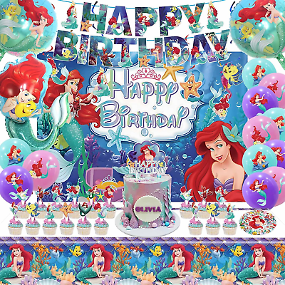 #ad Little Mermaid Birthday Party Supplies Include Banner Balloons for Little Merma $49.99