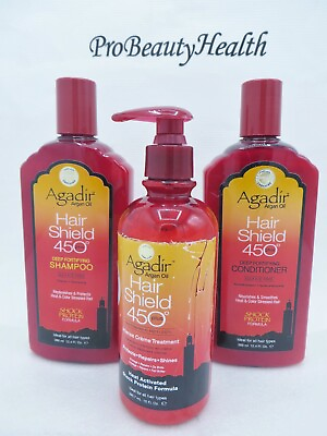 #ad AGADIR ARGAN OIL HAIR SHIELD 450 PLUS Shampoo amp; Conditioner amp; Intense Creme $30.00