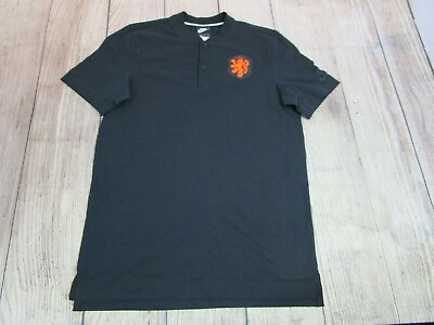 #ad NWT SAMPLE Nike KNVB Netherlands Holland NSW Modern Polo Black Shirt Mens Medium $29.99