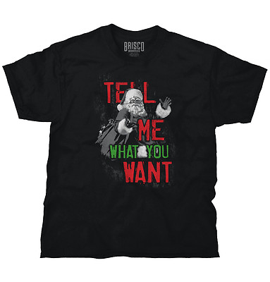 #ad Tell Me What You Want Christmas Santa Claus Mens Short Sleeve Crew T Shirt $19.99