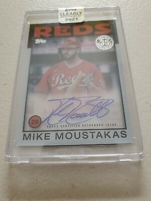 #ad Mike Moustakas 2021 Topps Clearly Authentic Auto 1986 35th Anniversary Reds $10.50