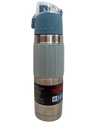 #ad THERMOS Vacuum Insulated Stainless Steel Hydration Bottle 18 Oz Gray blue $29.95