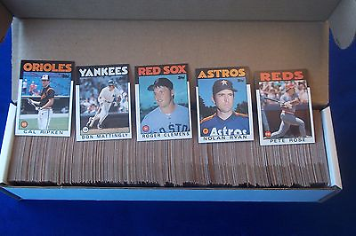#ad 1986 topps baseball complete set 792 cards nm mint free shipping $69.94