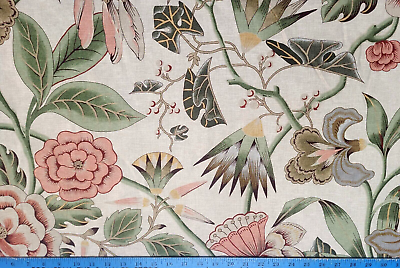 #ad Anna French CLEO BLOSSOM 100% Linen Blend Floral Drapery Upholstery Fabric $24.99