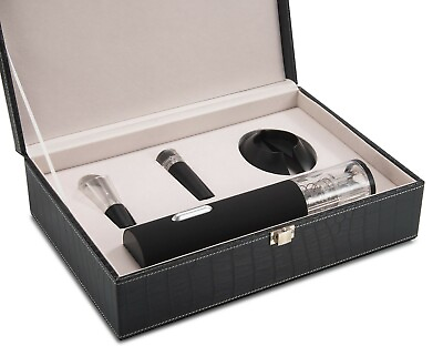 #ad Automatic Rechargeable Wine Bottle Opener in a Leather Gift Box $34.95