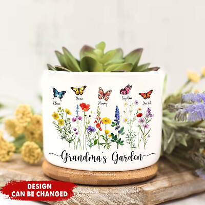 #ad Custom Grandma#x27;s Garden Butterflies Plant Pot Mother#x27;s Day Gift for Grandma Mom $41.70