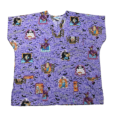 #ad SB Scrub Halloween Size XL Womens Top V Neck Pockets Short Sleeves $12.99