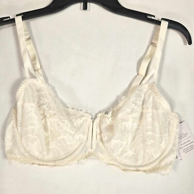 #ad Auden Balconette Bra Womens Size 36D Lace Unlined Underwire White $12.94