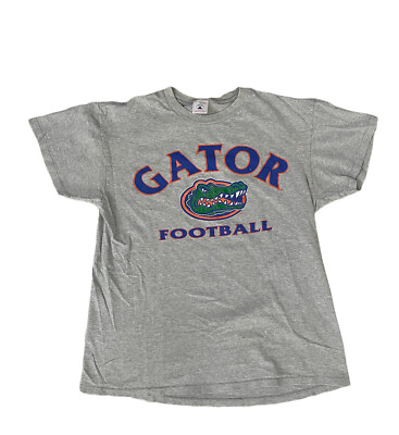 #ad Vintage Florida Gators Football Men#x27;s Single Stitch Delta Tag Gray T Shirt M L $18.32