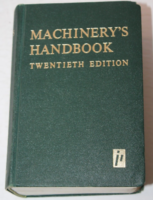 #ad Machinery#x27;s Handbook 20th Twentieth Edition Oberg Jones Horton 1978 Topic tabs $20.76
