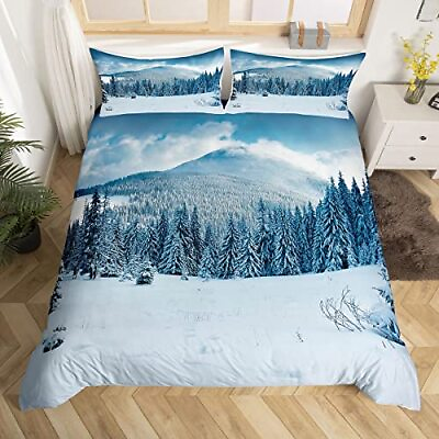 #ad Snow Mountain Bedding Set3D Cedar Printed Duvet Cover for Kids Teen Boys Gir... $58.38