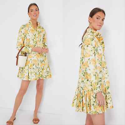 #ad Tuckernuck Tate Long Sleeve Mini Dress Sun Showers Yellow Womens Medium $199.00