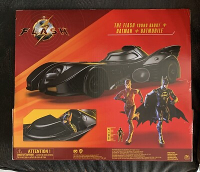 #ad Spin Master DC The Flash BATMOBILE Young Barry amp; Batman 4” Figs. New amp; Sealed $24.99