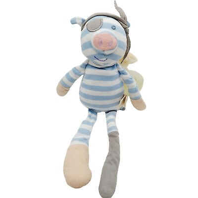 #ad Organic Farm Buddies Pirate Pig Baby Rattle Plush Doll Toy Cotton Washable 13quot; $8.11