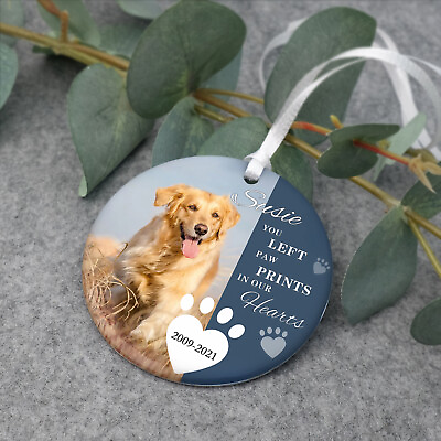 #ad Dog Memorial Ornament Gift Photo Ornaments Dog Lovers Christmas Tree Tags Gift $14.99