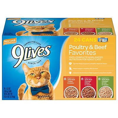 #ad Poultry and Beef Favorites Variety Pack Cat Food 5.5 Ounce 24 Count $19.36