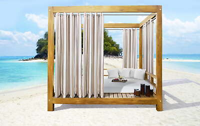 #ad Seaside Stripe Indoor Outdoor Grommet Curtain Panel Pair each 50quot; x 84quot; $25.23