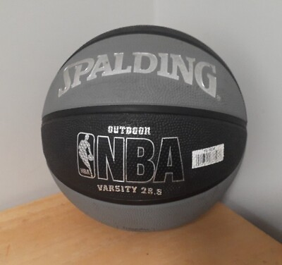 #ad Pre owned Spalding NBA Varsity Outdoor Basketball 28.5 in. Silver Black $19.95