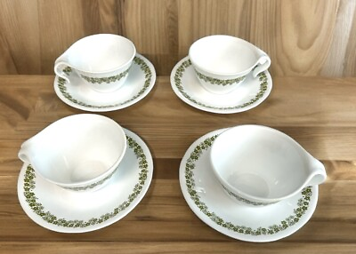 #ad Corelle Spring Blossom Crazy Daisy Cup amp; Saucer Hook Handle Set of 4 Vintage $20.00