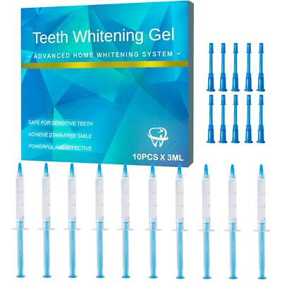 #ad Teeth Whitening Gel Kit 10 PCS Stain Removal Tooth Whitener For Sensitive Light $10.69