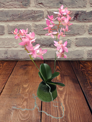 #ad Artificial Phalaenopsis Orchid W O pot. Silk Flower Arrangements PINK $14.25