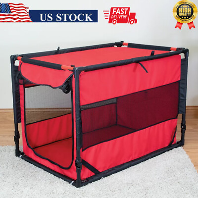#ad Large Dog Kennel Pet Cat Portable Cage Crate Folding Travel Soft Carrier Car US $39.97