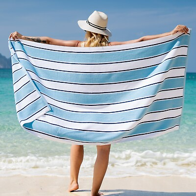 #ad Oversized Extra Thick Beach Towel 35x70 in 600 GSM Pinstripes Soft Cotton $27.99