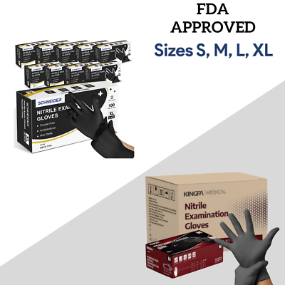 #ad Black Nitrile Disposable Gloves 5 Mil Latex amp; Powder Free $12.99
