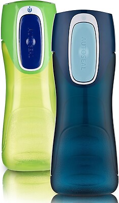 #ad Contigo 14 oz. Kids Trekker Autoseal Water Bottle 2 Pack SpillProof Navy Green $9.99