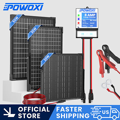 #ad POWOXI 20W Solar Panel Kit 12V Solar Battery Charger with Corner Protectors $74.99
