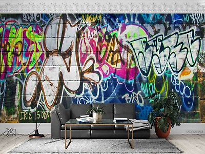 #ad 3D Abstract Graffiti Wallpaper Wall Mural Removable Self adhesive 212 AU $99.99