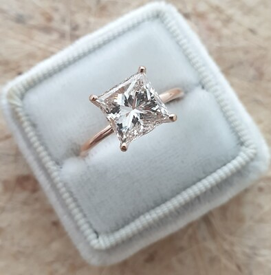 #ad Beautiful Princess Cut Solitaire Diamond Engagement Ring 2.93 Carats $225.45