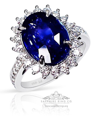 #ad Natural Sapphire Ring 6.20 Tw Unheated Ceylon Sapphire Platinum GIA Certified $10985.00