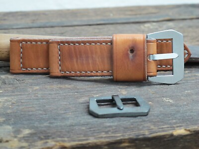 #ad Handmade quot;Legend Onequot; tan leather watch strap VDB Panerai GPF 282726 2422mm $90.00