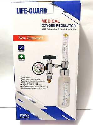 #ad Medical Oxygen Regulator Flowmeter with Humidifier Bottle New $61.00