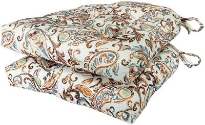#ad Set of 2 Chair Seat Cushion Paisley Pad Memory Foam Washable 14quot; x 15quot; Non Slip $39.98