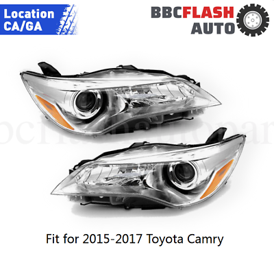 #ad Headlights For 2015 2016 2017 Toyota Camry LeftRight Headlamps Head Light Pair $75.99