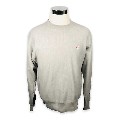 #ad Champion Mens Sweatshirt Vintage Reverse Weave Gray Heathered Crew Pullover M $24.99