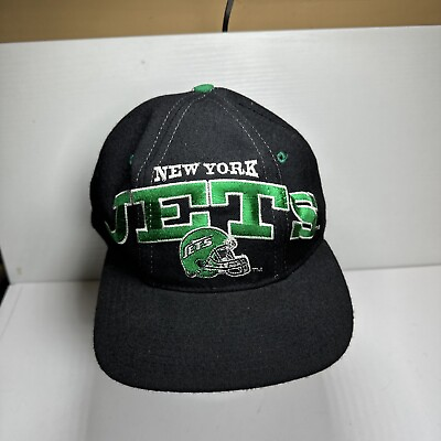 #ad Vintage New York Jets Starter Tri Power Construction Black Snapback Wool Hat Cap $62.98