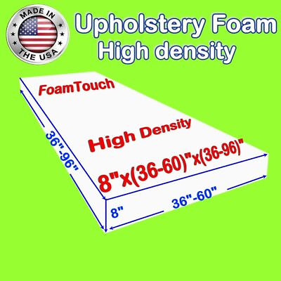 #ad FoamTouch High Density Upholstery Foam Cushion 8quot;x 36quot; 60quot; x 36quot; 84quot; Custom Cut $129.31