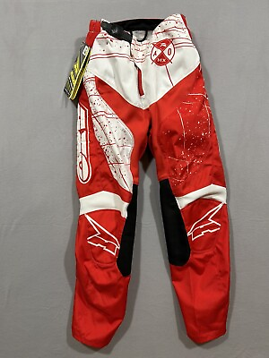 #ad Axo Motocross Racing Pants Boys Size 28 Dirt Bike ATV Nylon Padded Red amp; White $27.95