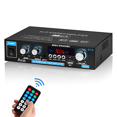 #ad Mini Bluetooth Amplifier w FM USB Player Stereo Audio Amp for Home Car Marine $25.49