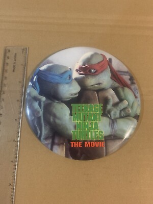 #ad TMNT Teenage Mutant Ninja Turtles Movie 6” Pin Back Button 1990 Leonardo VTG $5.00