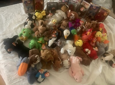 #ad HUGE LOT of 46 Beanie Babies Retired Rare CLEAN EXCELLENT CONDITION $325.00