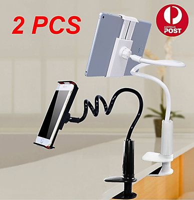 #ad 2PCS Gooseneck Table Bed Clamp Stand Holder Mount 360° Rotate Tablet iPad iPhone AU $26.50